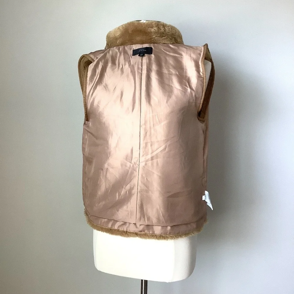 J. Crew Plush‎ Fleece Excursion Vest Tan Soft Blogger Cognac XS